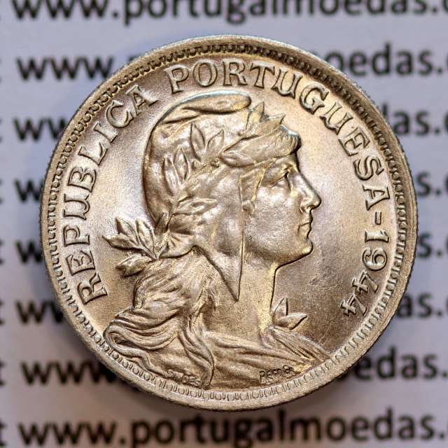 50 Centavos 1944 Alpaca, $50 centavos 1944 Republica Portuguesa, (Soberba), World Coins Portugal  KM 577