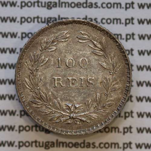 Portugal, silver coin of 100 réis 1851 of D. Maria II, Silver Tostão of 1851, (XF/UNC), World Coins Portugal KM 488