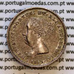 100 réis 1853 prata D. Maria II, Tostão prata 1853, (Bela), World Coins Portugal KM 488