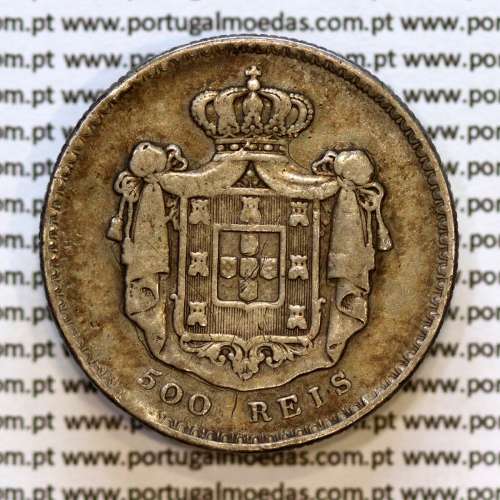 Portugal, silver coin of 500 réis 1841 of D. Maria II, Silver 5 Tostões of 1841, (F), World Coins Portugal KM 471