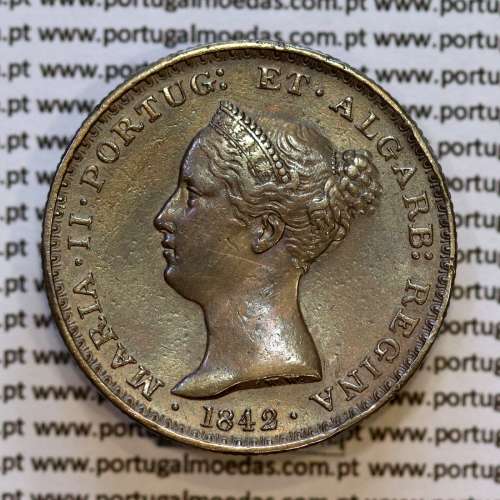 Portugal, silver coin of 500 réis 1842 of D. Maria II, Silver 5 Tostões of 1842, (VF), World Coins Portugal KM 471