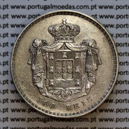Portugal, silver coin of 500 réis 1842 of D. Maria II, Silver 5 Tostões of 1842, (VF+), World Coins Portugal KM 471