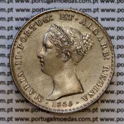 500 réis 1845 prata D. Maria II, 5 Tostões prata 1845, (MBC+/Bela), World Coins Portugal KM 471
