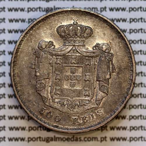 500 réis 1846 prata D. Maria II, 5 Tostões prata 1846, (MBC+/Bela), World Coins Portugal KM 471