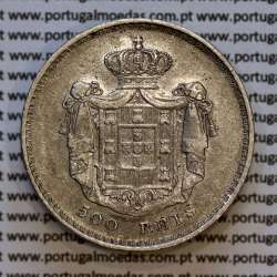 500 réis 1846 prata D. Maria II, 5 Tostões prata 1846, (MBC), World Coins Portugal KM 471
