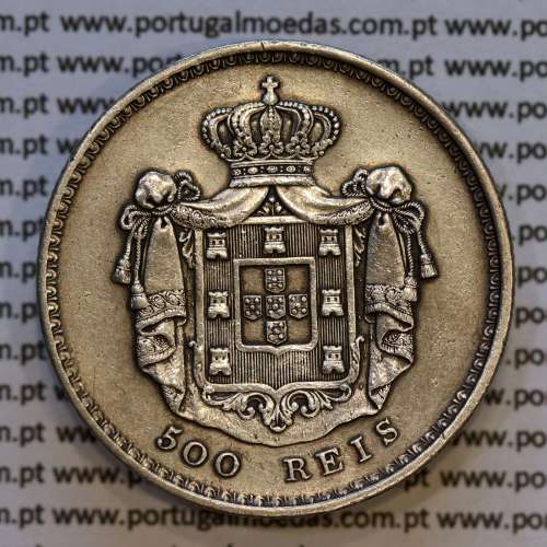 500 réis 1847 prata D. Maria II, 5 Tostões prata 1847, (MBC), World Coins Portugal KM 471a