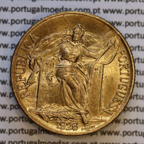 1 Escudo 1926 Bronze-Alumínio, 1$00 1926 Alumínio-Bronze Republica Portuguesa, (Soberba), World Coins Portugal KM 576 a
