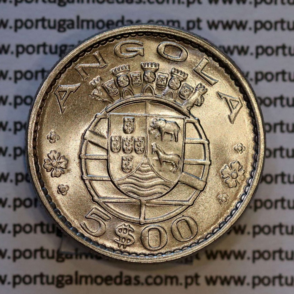 Angola, 5 Escudos 1974 Copper-nickel