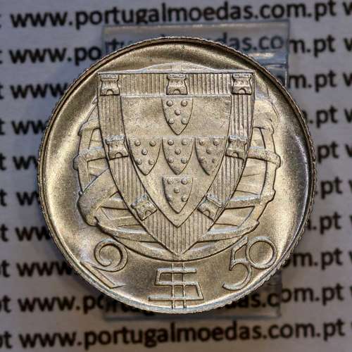 2$50 1937 ou 2.50 1937 prata, 2 escudos e 50 centavos 1937 em prata da Republica Portuguesa), (Soberba), W. Coins Portugal KM580