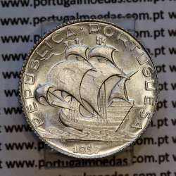 2$50 1937 prata, 2 escudos e 50 centavos 1937 em prata da Republica Portuguesa.