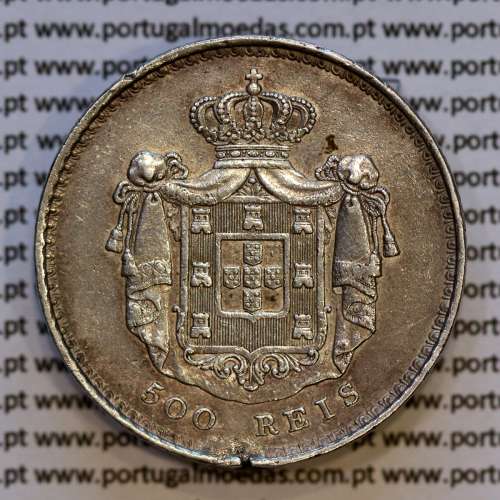 Portugal, silver coin of 500 réis 1847 of D. Maria II, rectified variant in the letters of the legend and date numerals. (F)