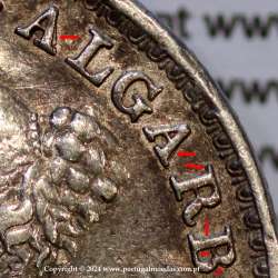 Portugal, silver coin of 500 réis 1847 of D. Maria II, rectified variant in the letters of the legend and date numerals. (F)