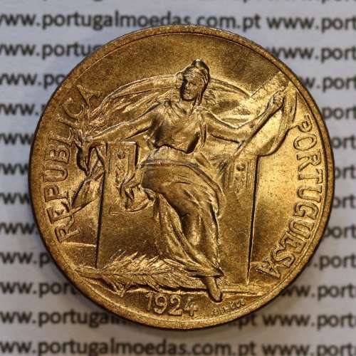 1 Escudo 1924 Bronze-Alumínio da Republica Portuguesa