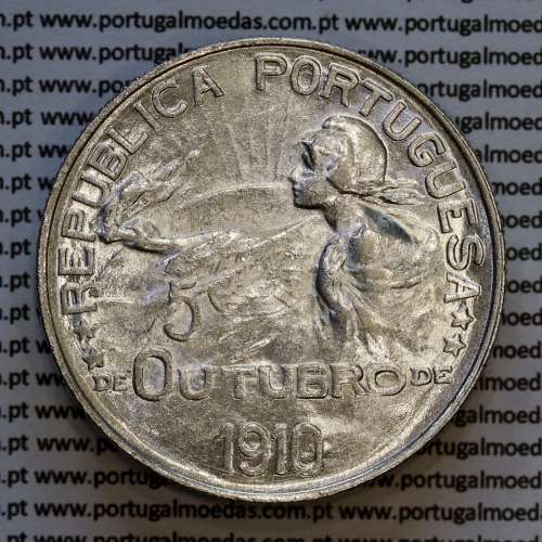 1 Escudo 5 Outubro 1910 em prata, moeda de 1 escudo 1914 prata da comemoração da Implantação da República.