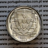 Silver coin of 2-1/2 Escudos 1940, 2$50 Escudos 1940 silver Portuguese Republic, (UNC), World Coins Portugal KM 580