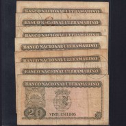 Timor, lote de 7 notas assinaturas diferentes de 20 Escudos 1967 Régulo D.Aleixo, (MC), World Paper Money Timor Pick 26
