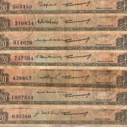 Timor, lote de 7 notas assinaturas diferentes de 20 Escudos 1967 Régulo D.Aleixo, (MC), World Paper Money Timor Pick 26