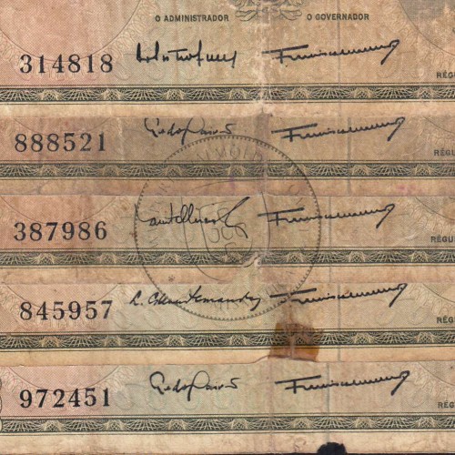 Timor, lote de 5 notas 20 Escudos 1967 Régulo D. Aleixo, 20 Escudos 24/10/1967, (MC), World Paper Money Timor Pick 26