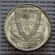 10 Escudos 1942 prata, 10$00 escudos prata 1942 da Republica Portuguesa, (Soberba), World Coins Portugal KM 582
