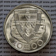 10 Escudos 1948 prata, 10$00 escudos prata 1948 da Republica Portuguesa, (Soberba), World Coins Portugal KM 582