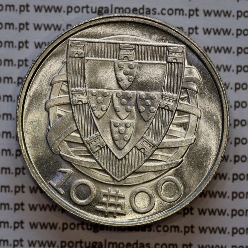 Portugal, silver coin of 10 Escudos 1948, 10$00 1948 silver coin of the Portuguese Republic, (UNC), World Coins Portugal KM 582