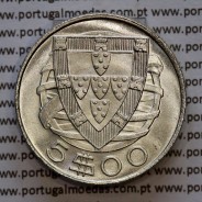 Portugal, silver coin of 5 Escudos 1942, 5$00 1942 silver coin of the Portuguese Republic, (UNC), World Coins Portugal KM 581
