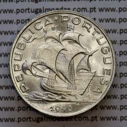 5 escudos 1946 prata, 5$00 1946 prata da República Portuguesa, (Soberba), World Coins Portugal KM 581