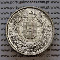 Portugal, silver coin of 20 centavos 1916, $20 centavos of the Portuguese Republic, (UNC), World Coins Portugal KM 562