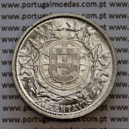 20 centavos 1916 prata da Republica Portuguesa, $20 centavos prata 1916, (Soberba), World Coins Portugal KM 562