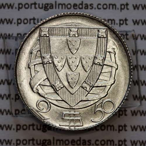 Portugal, silver coin 2$50 Escudos 1946, 2-1/2 or 2.5 Escudos 1946 Portuguese Republic, (UNC), World Coins Portugal KM 580