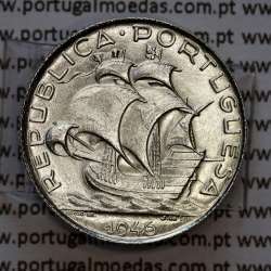 2$50 Escudos 1946 prata, 2 escudos e 50 centavos 1946 em prata da Republica Portuguesa, (Soberba), World Coins Portugal KM 580