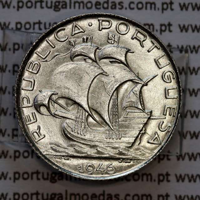 2$50 Escudos 1946 prata, 2 escudos e 50 centavos 1946 em prata da Republica Portuguesa, (Soberba), World Coins Portugal KM 580
