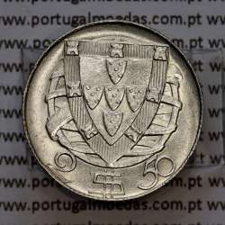2$50 1947 ou 2.50 1947 prata, 2 escudos e 50 centavos 1947 em prata da Republica Portuguesa, (Soberba), W. Coins Portugal KM580 2$50 1947 ou 2.50 1947 prata, 2 escudos e 50 centavos 1947 em prata da Republica Portuguesa, (Soberba), W. Coins Portugal KM580