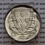 2$50 1942, 2.5 1942 prata ou 2 escudos e 50 centavos 1942 em prata da Republica Portuguesa, (Soberba), W. Coins Portugal KM580
