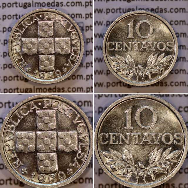 10 centavos 1969 Alumínio Republica Portuguesa, tostão alumínio 1969, (Bela/Soberba), World Coins Portugal KM 594