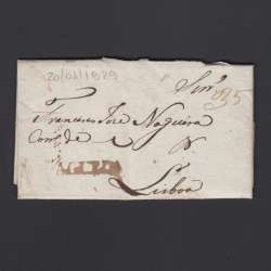 Carta Pré-Filatélica circulada de Águeda para Lisboa datada de 20-04-1829