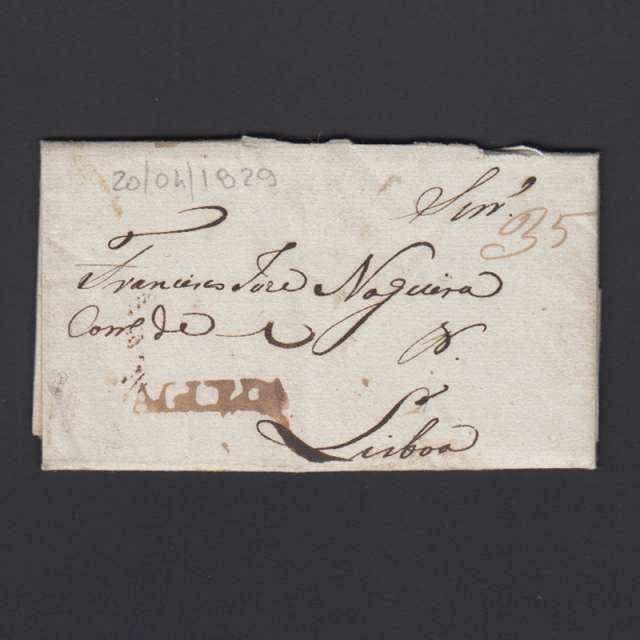 Carta Pré-Filatélica circulada de Águeda para Lisboa datada de 20-04-1829