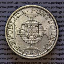Guiné 20$00 1952 prata, 20 escudos 1952 prata Ex-colónia Portuguesa da Guiné , (MBC+/Bela), World Coins Portuguese Guinea KM 11