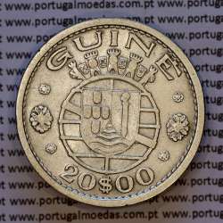 Guiné 20$00 1952 prata, 20 escudos 1952 prata Ex-colónia Portuguesa da Guiné , (MBC), World Coins Portuguese Guinea KM 11