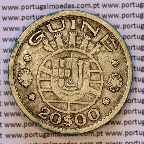 Guiné 20$00 1952 prata, 20 escudos 1952 prata Ex-colónia Portuguesa da Guiné , (BC), World Coins Portuguese Guinea KM 11