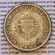 Guiné 20$00 1952 prata, 20 escudos 1952 prata Ex-colónia Portuguesa da Guiné , (BC), World Coins Portuguese Guinea KM 11