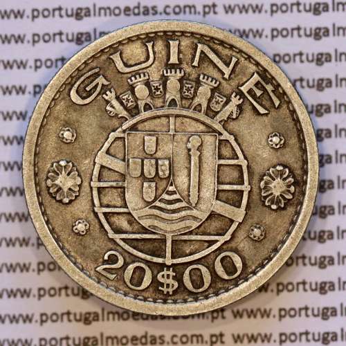 Guiné 20$00 1952 prata, 20 escudos 1952 prata Ex-colónia Portuguesa da Guiné , (MBC), World Coins Portuguese Guinea KM 11