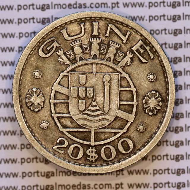 Guiné 20$00 1952 prata, 20 escudos 1952 prata Ex-colónia Portuguesa da Guiné , (MBC), World Coins Portuguese Guinea KM 11