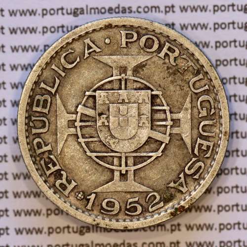Guiné 20$00 1952 prata, 20 escudos 1952 prata Ex-colónia Portuguesa da Guiné , (MBC), World Coins Portuguese Guinea KM 11