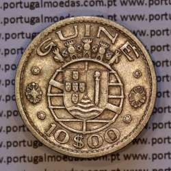 Guiné 10$00 1952 prata, 10 escudos 1952 prata Ex-colónia Portuguesa da Guiné , (MBC), World Coins Portuguese Guinea KM 10