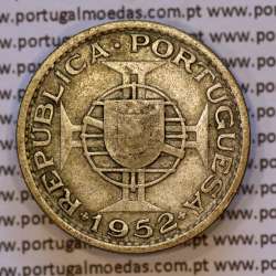 Guiné 10$00 1952 prata, 10 escudos 1952 prata Ex-colónia Portuguesa da Guiné , (MBC), World Coins Portuguese Guinea KM 10