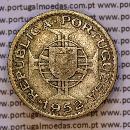 Guiné 10$00 1952 prata, 10 escudos 1952 prata Ex-colónia Portuguesa da Guiné , (MBC), World Coins Portuguese Guinea KM 10