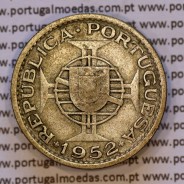 Guinea-Bissau, silver coin of 10 Escudos 1952, 10$00 1952 Former Portuguese colony, (VF), World Coins Portuguese Guinea KM10