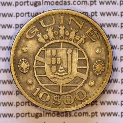 Guinea-Bissau, silver coin of 10 Escudos 1952, 10$00 1952 Former Portuguese colony, (VF), World Coins Portuguese Guinea KM10