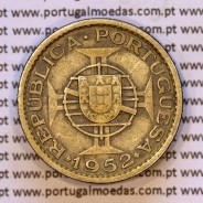 Guinea-Bissau, silver coin of 10 Escudos 1952, 10$00 1952 Former Portuguese colony, (VF), World Coins Portuguese Guinea KM10